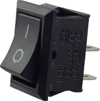 Wippschalter, Kippschalter, Geräteschalter, Mini-Wippenschalter 250V 6A 125V 10A AC, KCD1 schwarz rechteckig 19 x 13 mm, 2 Polig EIN/AUS