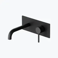 Mai & Mai Armatur Wandarmatur in schwarz aus Messing Waschbeckenarmatur inkl. Einbaukörper WA112
