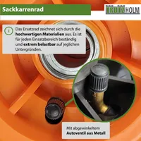 2x Sackkarrenrad Luftrad 260x85 mm 3.00-4 60 mm Nabenlänge Bollerwagenrad Ersatzrad Nabenversatz orange