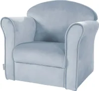 roba Kindersessel „Lil Sofa“ mit Armlehnen, bequemer Minisessel mit hellblauem Samtstoff bezogen