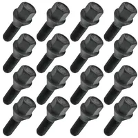 16x Schwarz Radschraube, M12x1.25, Gewindelänge: 28mm, Kegelbund, SW17
