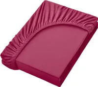 Prześcieradło z dżerseju Bordeaux czerwone 180-200 X 200 + 30 CM