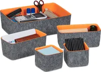 relaxdays 5-teiliger Schubladen Organizer Filz