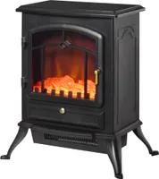 HOMCOM Elektrický krb Elektrický ohrievač Elektrický krb s plameňovým efektom 1000/2000W Ochrana proti prehriatiu Čierna 45 x 28 x 54 cm