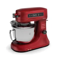 Klarstein Chiara 1600W Küchenmaschine – 5L Edelstahlschüssel, 12 Geschwindigkeiten, LCD-Touch-Display, Leise ≤72 dB, Spülmaschinenfestes Patisserie-Set, Aluminium-Druckgussgehäuse, Rot