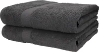 Betz 2 Stück Duschtücher 70x140 cm PALERMO 100% Baumwolle  Farbe: anthrazit