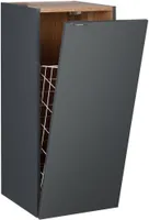 Astor Hochschrank Adel 35cm Antrazit Hochglanz mit Wäschekorb