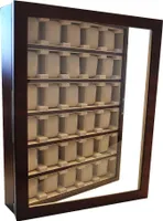 Uhrenvitrine Wandvitrine für 30 Uhren braun Schaukasten NEU