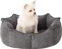 Hundebett, Katzenbett, Abnehmbar Bezug, Hundekorb, Haustierliege, Schlafplatz, für kleine Hunde, Hundesofa, waschbar, Grau, Maße: 53x45 cm