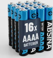 ABSINA 16x Batterien AAAA für Surface Pen, Tablet Stift und vieles mehr, AAAA Batterie 1,5V Alkaline, Mini Batterien AAAA LR61 E96