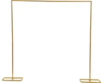 2 x 2,1m Hochzeitsbogen Eisen Ballon Blumen Bogen Stand Hintergrund Requisiten Geburtstag Outdoor Party Europäische Hochzeitsdekoration im romantischen Stil (gold)