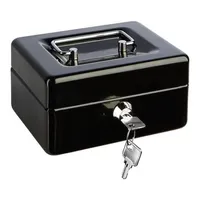 H&S Geldkassette mit Schlüssel abschließbar - Schwarze Kasse in Klein mit 2  Schlüsseln - für Scheine mit Münzfach zur Geld Aufbewahrung - Money Box  Kassa mit Schloss: : Bürobedarf & Schreibwaren
