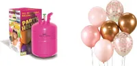 Helium sada HELIUM + SADA LATEXOVÝCH BALÓNKŮ - růžová - 7 ks - 30 cm