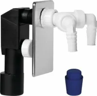 Unterputz-Waschmaschinensiphon, 2x Anschluss, DN40/50, polierter Edelstahl