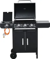 Outsunny grill gazowy BBQ wózek grillowy z 4 palnikami szafka wielofunkcyjna metalowa