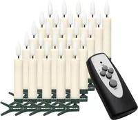 3D-Flamme Weihnachtsbaumkerzen | kabellose Weihnachtskerzen mit Fernbedienung | dimmbar | Timer | Baumkerze mit real Flame Modus | 11,5 cm (creme, 25er Set)