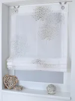 Raffrollo / Ösenrollo Bellinda ohne Bohren | weiss taupe - 120x140