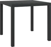 ZMH Gartentisch Schwarz 80x80x74 cm Aluminium und WPC