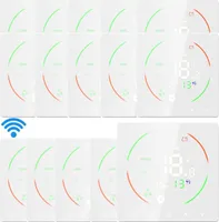 15x Smart Tuya WiFi termostat Pokojový termostat pro 3A vodní topení Podlahové topení, programovatelný regulátor teploty LCD nástěnný termostat, bílý