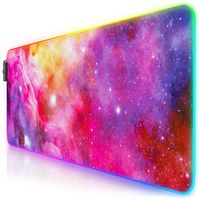 Titanwolf RGB Gaming Mauspad, Mousepad XL 800 x 300mm verbessert Präzision & Geschwindigkeit, Farbige Galaxie