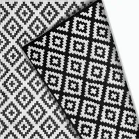 Goliving Outdoor-Teppich Summer Diamond - 183x290cm - Reversibler Gartenteppich - Inkl. Tragetasche - Schwarz/Weiß