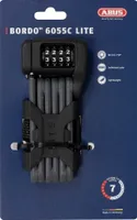 ABUS Faltschloss Bordo Lite 6055C SH - mit Halterung und Zahlencode - Extra-leichtes Zahlenschloss aus Spezialstahl - ABUS-Sicherheitslevel 7 - 60 cm - Schwarz