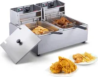 VEVOR 12x2L Kommerzielle Elektrische Fritteuse Edelstahl 1500W+1500W Abnehmbar