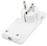 Schutzkontakt-Winkelstecker Flach, Handgriff, Zugentlastung