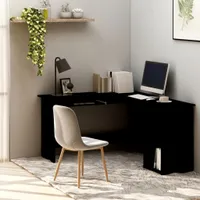 vidaXL Biurko narożne w kształcie litery L czarne 120x140x75 cm materiał drewnopochodny