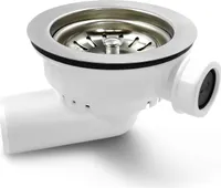 TG-Kunststoffe Siebkorbventil Ø 115 mm in Handbetätigung mit Überlaufanschluss 1 Zoll / Korbventil