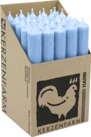 Stabkerzen aus Paraffin, 180/22 mm, Pastellblau, KERZENFARM HAHN, Brenndauer ca. 8h, 25 Stück pro Verpackung