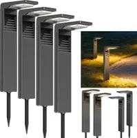 4 Stück LED Solarlampen für Außen Solarleuchten mit 2 Modi Hell, Warmweiß Solar Wegbeleuchtung IP64 Wasserdicht für Außen, Hinterhöfe, Gärten, Rasen