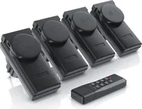 Arendo Outdoor Funksteckdosen-Set für den Außenbereich - 4x Funkschalter / 1x Fernbedienung / IP44