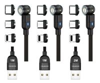 SOONTEC Set 2M+1M+1M 3.0A dátový kábel USB kábel magnetický 360° otočný nabíjací kábel