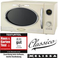 Melissa 16330089 CLASSICO Retro Creme 25 Liter Mikrowelle mit Grill