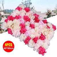 4pcs Künstliche Rosenwand Kunstblumen Blumenwand Fotografie Requisiten 