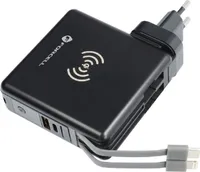 Forcell Multifunktionsladegerät 5in1 PD 20W mit USB Typ C/iPhone-Anschluss 10000mAh Powerbank und 15W drahtlosem Laden