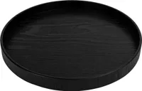 QUVIO Holztablett rund - Serviertablett - Dekorative Tabletts - Design-Präsentationstablett - Dekoratives Tablett - Tapasbrett - Serviertablett - Holz - Durchmesser 24 cm - Schwarz