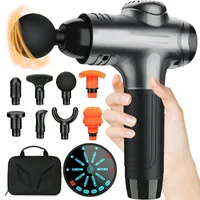 MODFU Massagepistole Elektrische Massage Gun LED Muskelmassagepistole Nacken Schulter Muskel mit 10 Geschwindigkeiten und 8 Massageköpfen Schwarz