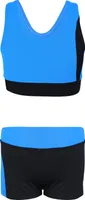 Aquarti Mädchen Sport Bikini - Racerback Bustier & Badehose, Farbe: Schwarz / Blau, Größe: 140