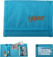 Börse Mädchen Jungen Geldbörse Portemonnaie Yzea Wallet Kettenbörse mit Klettverschluss und Karabiner Kinder Schüler Schülerbörse Türkis Hellblau SURF +s
