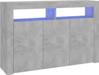 vidaXL Kredens z oświetleniem LED betonowy szary 115,5x30x75 cm