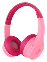 Motorola Moto JR300 Bluetooth Kinder Kopfhörer mit Mikrofon – Leichter Over Ear Kopfhörer für Kinder, Lautstärkebegrenzung 85 dB, Audio-Splitter zum Teilen – ideal für Schule, Reisen, Gaming – Rosa