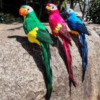 Deko Papagei Vogel Haus Figur Vögelchen aus Künstliche Feder und Schaum Grün