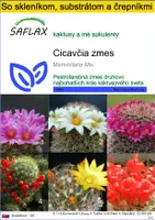 SAFLAX Kultivačný set - Cicavčia zmes - Mammilaria Mix - 40 Semená - S mini skleníkom, pestovateľským substrátom a 2 črepníkmi