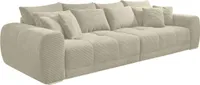 BIG-SOFA 306/134/86 cm Federkern, Liegefläche 120/240 cm, Cord Beige Grau / 15173