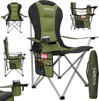 24MOVE® Campingstuhl Salvador faltbar Camping Klappstuhl gepolstert inkl. Tragetasche, bis 150kg belastbar, grün