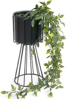 DanDiBo Blumenhocker Metall Schwarz 32 cm Blumenständer 96528 Blumensäule Modern Pflanzenständer Pflanzenhocker