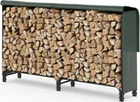 VOUNOT® Kaminholzregal Aussen aus Metall mit wasserdichte Abdeckung, 200x116x36 cm
