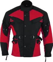 Motorradjacke Bikerjacke Blau Rot Grau Orange Textil GW302J, Größe:50/M, Farbe:Rot